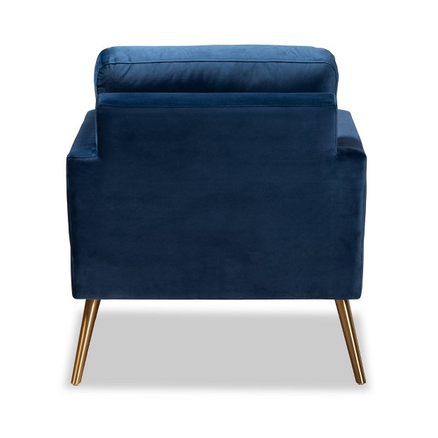 Leland Armchair Blue gold Baxton Studio