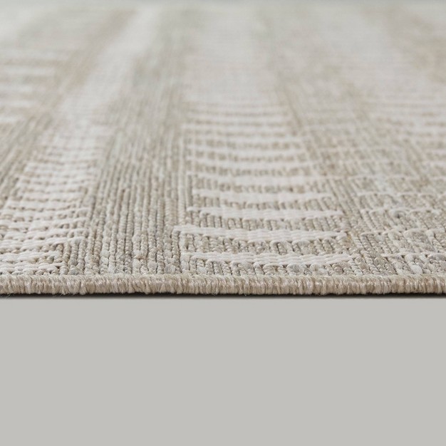 Neutral Moroccan Rectangular Woven Indoor Outdoor Rug