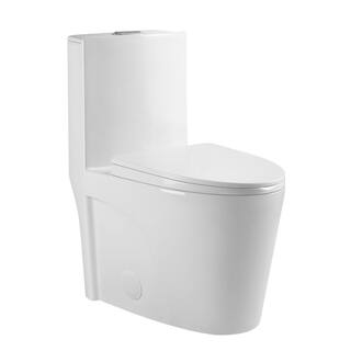 12 in. 1-piece 1.11.6 GPF Dual Flush Elongated Toilet in White Seat Included Antimicrobial Funtion(cUPC Approved) GW21S0901