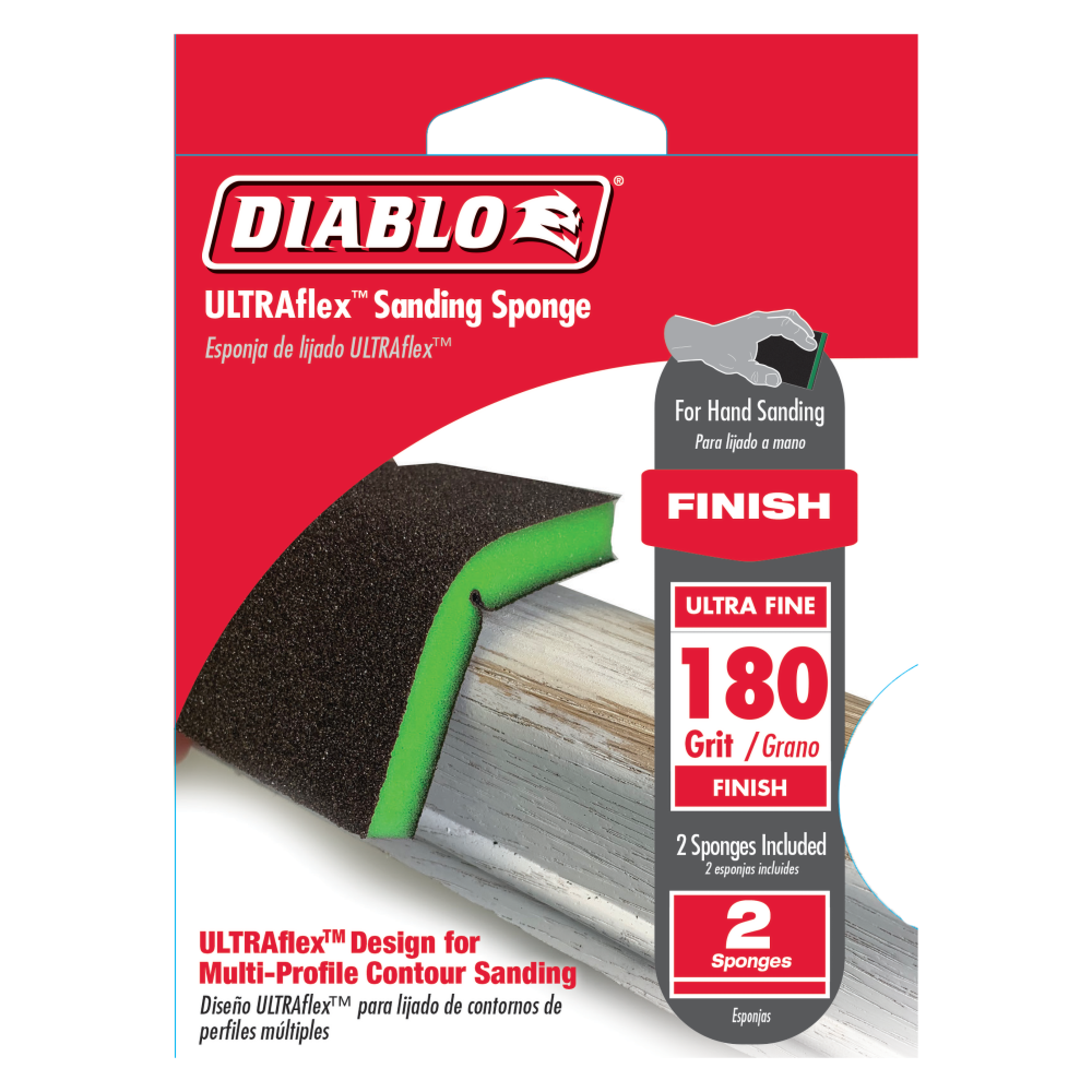 Diablo Tools ULTRAflex Sanding Sponge 180 Grit Ultra Fine 2pc