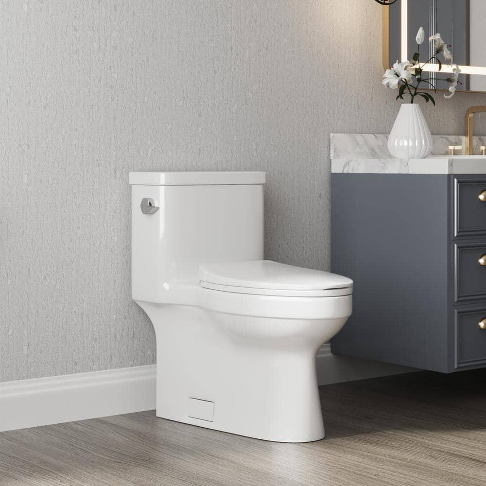 DEERVALLEY DeerValley Apex 12 in Rough in Size 1Piece 128 GPF Single Flush Elongated Toilet in White Seat Included