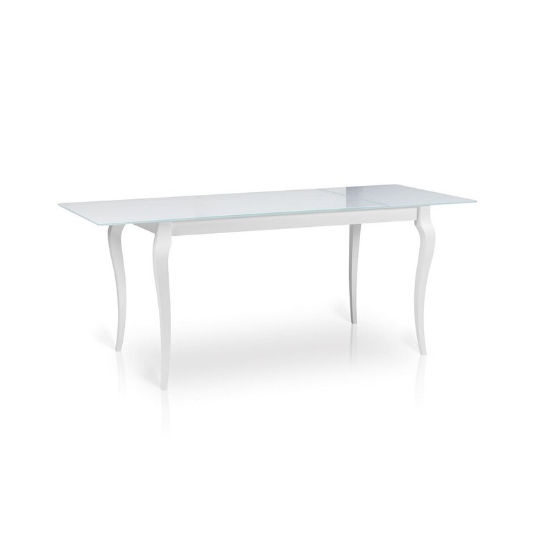 BRESSO Glass Top Dining Table With Extension