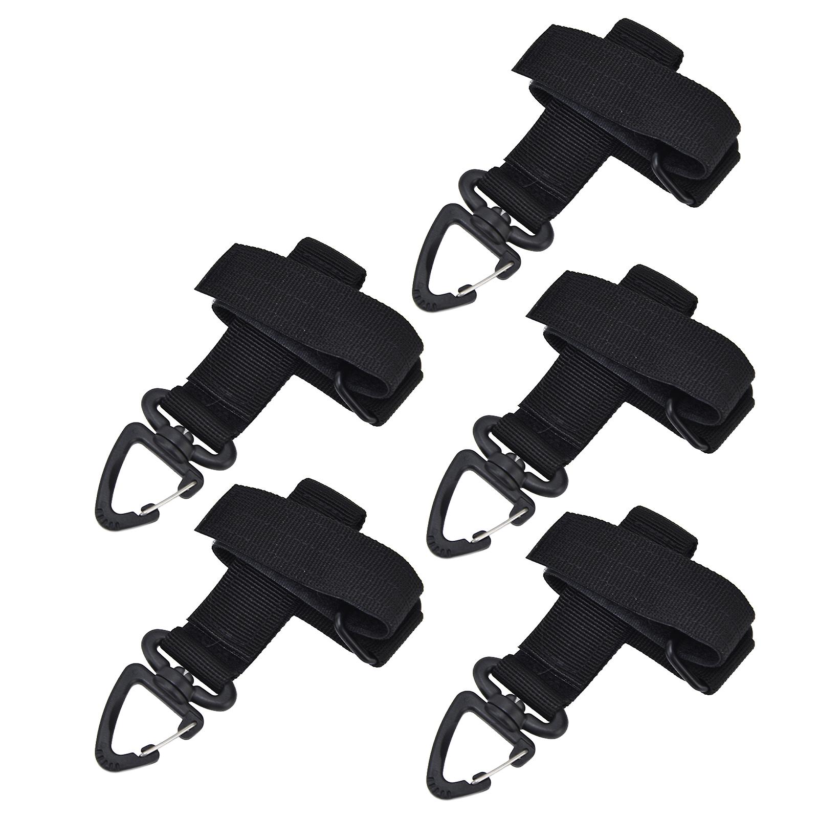 5pcs/set Multi Purpose Glove Hanging Buckle Adjustable Nylon Glove Hook Safety Clipblack