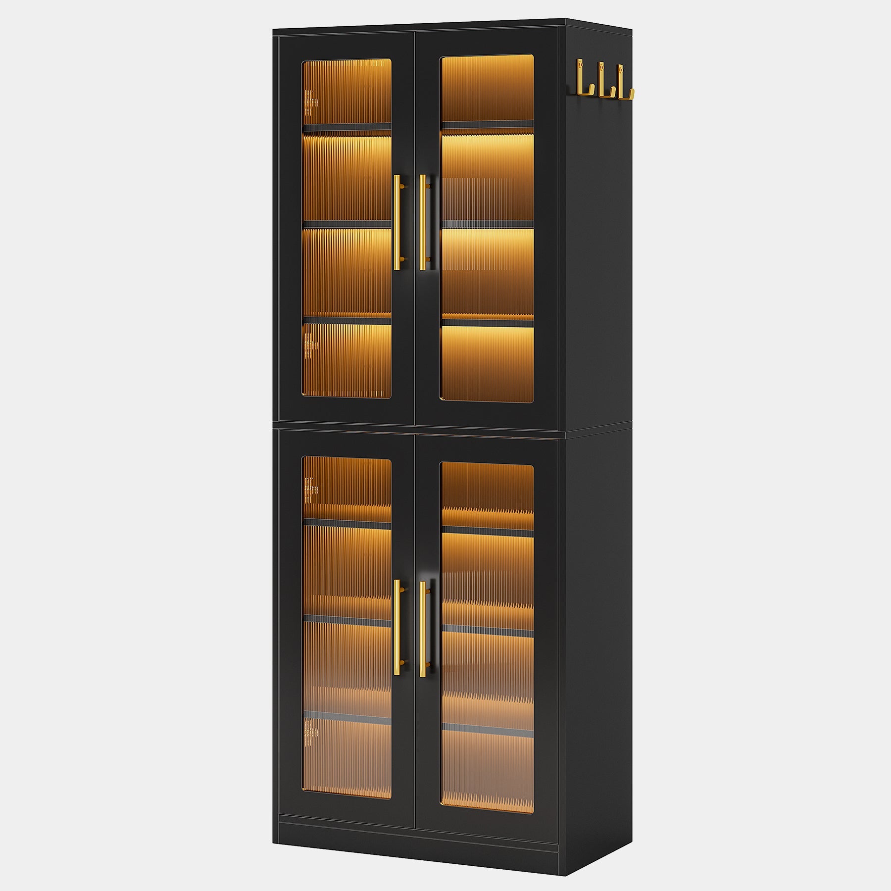 Freestanding Shoe Cabinet with Acrylic Doors and LED Lights