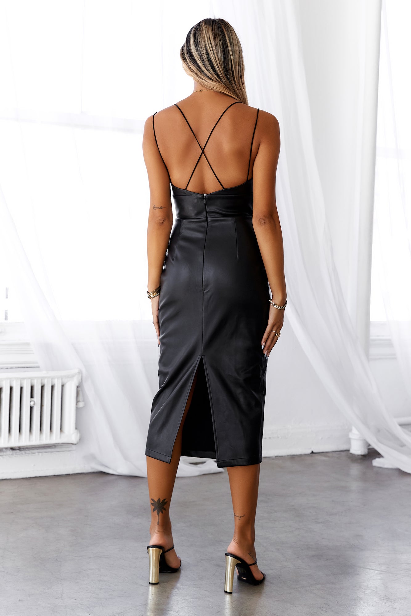 HELLO MOLLY Secured Midi Dress Black