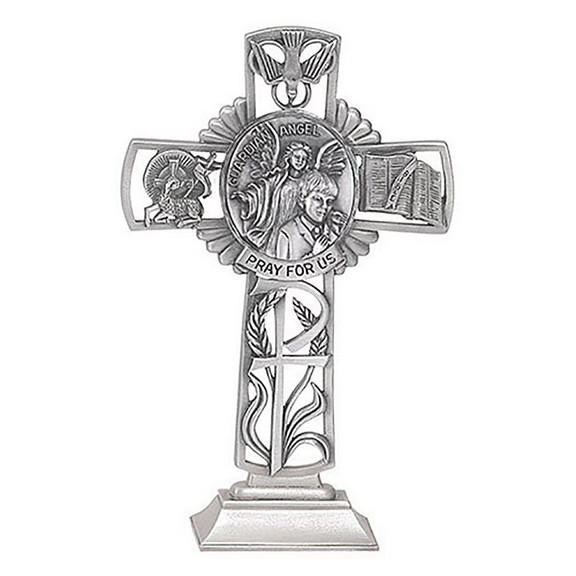 Jeweled Cross Jeweled Cross Guardian Angel Standin...