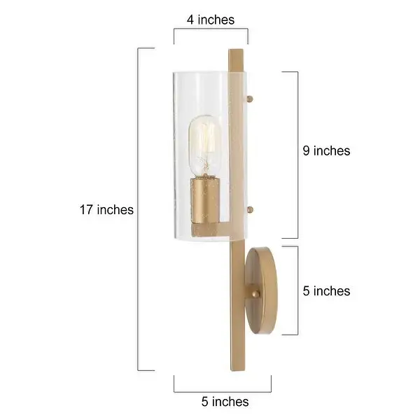 Velus Modern Contemporary Gold 1-light Long Bar Bathroom Vanity Light Glass Wall Sconce