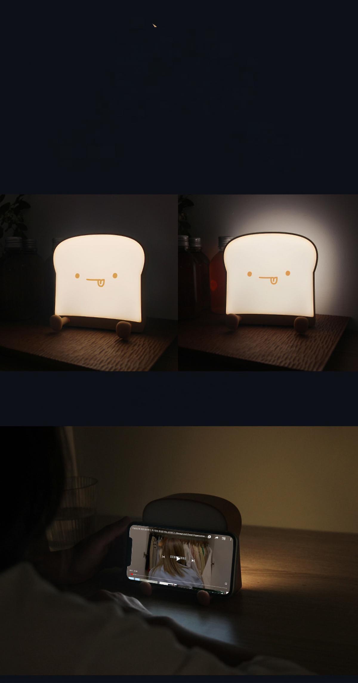 Toast Bread Night Lightdimmable Silicone Night Lamp With Phone Stand And Timer， Baby Night Light Gift For Christmas Birthday Children's Day