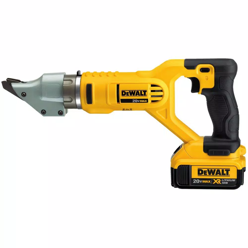 DEWALT 20-Volt MAX Cordless 14-Gauge Swivel Head Double Cut Shears with (2) 20-Volt Batteries 4.0Ah and Charger and#8211; XDC Depot