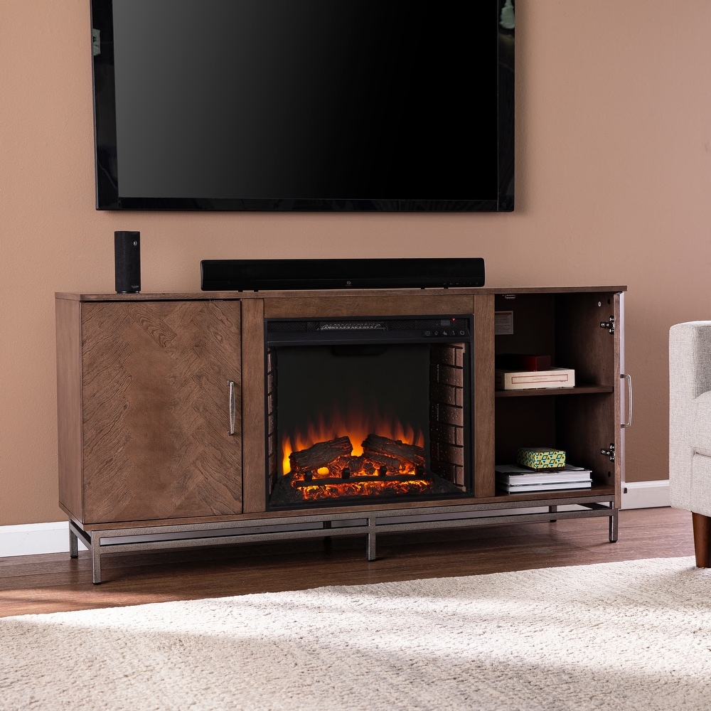 SEI Furniture Simondale Electric Fireplace w/ Media Storage