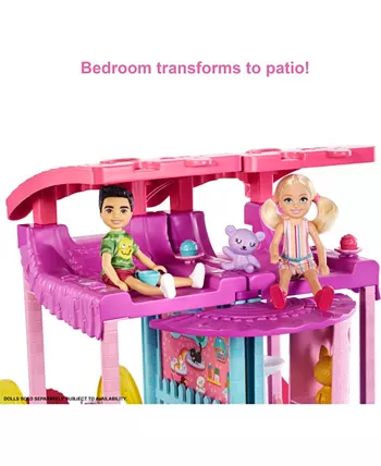 Barbie Chelsea Playhouse with Slide  Pool  Ball Pit  Pet Puppy and Kitten  Elevator  and Accessories