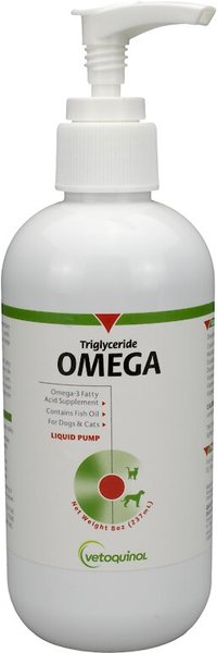 Vetoquinol Triglyceride OMEGA Omega-3 Fatty Acid Liquid Supplement for Cats and Dogs