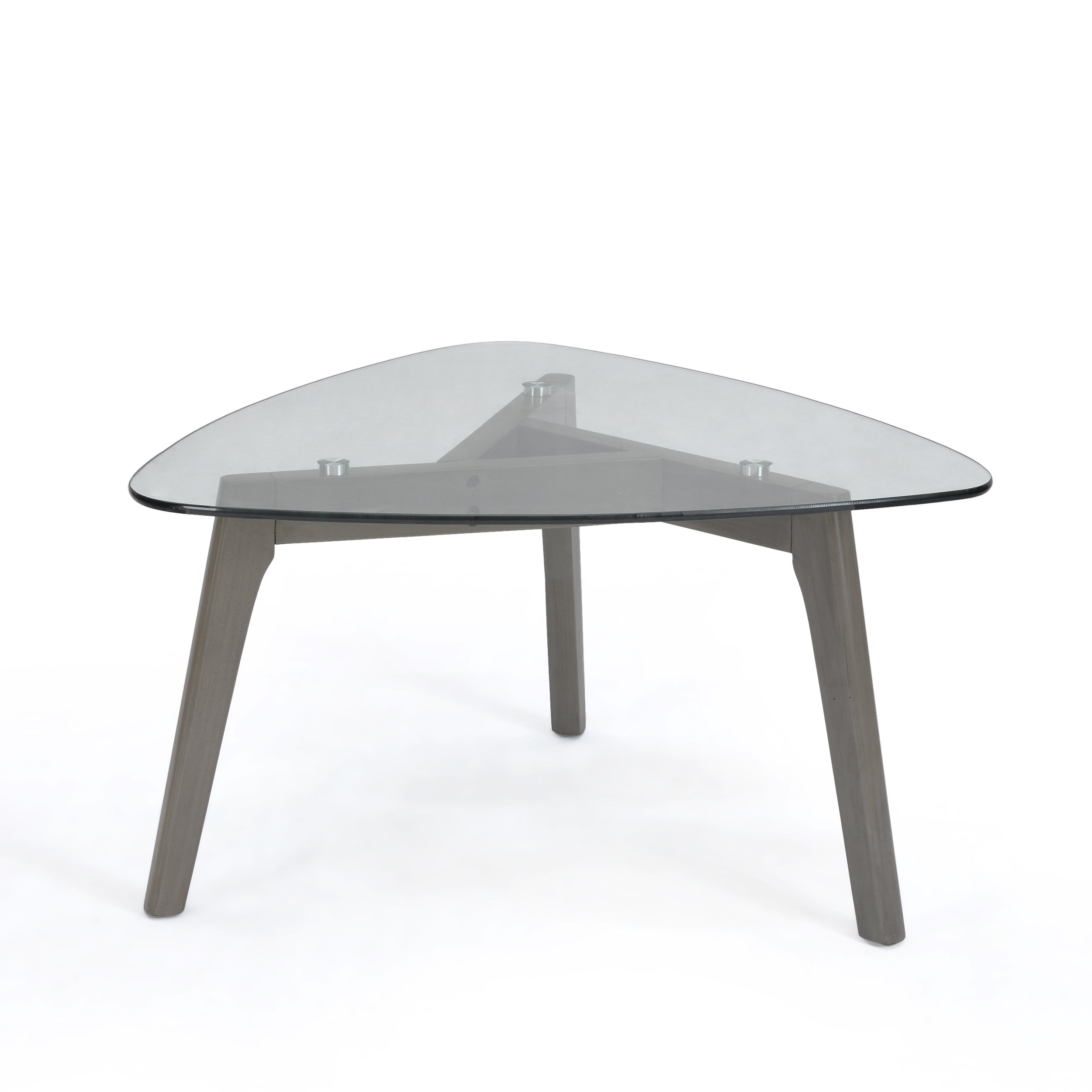 GDF Studio Mosier Mid-Century Modern Coffee Table with Glass Top, Gray