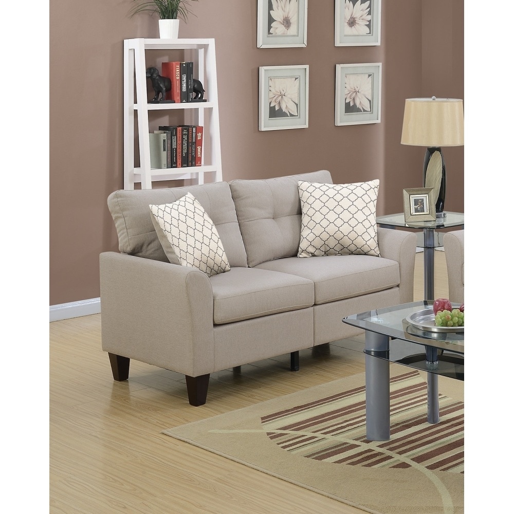 Upholstery 2 Piece Sofa Set with Wood Legs