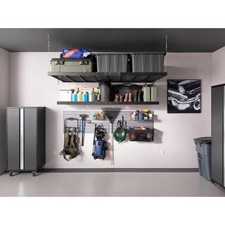 NewAge Products Pro Series 4 ft. x 8 ft. Steel Garage Wall Shelving in Black (2-Pack) 40420