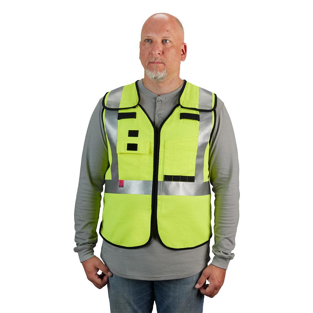 Milwaukee High Vis Safety Vest Cdlass 2 Breakaway AR/FR Cat 2 48-73-5311M910 from Milwaukee