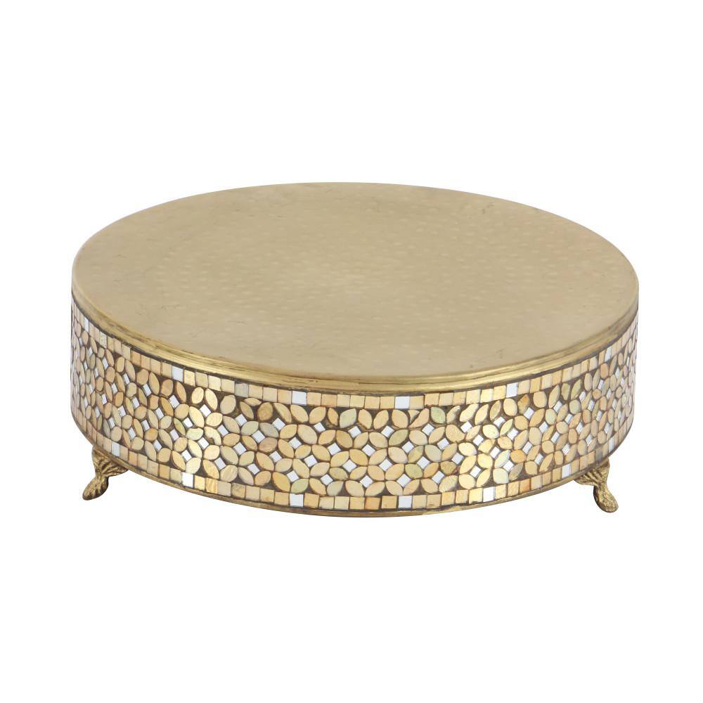 Litton Lane Gold Metal Glam Cake Stand (Set of 3) 23980