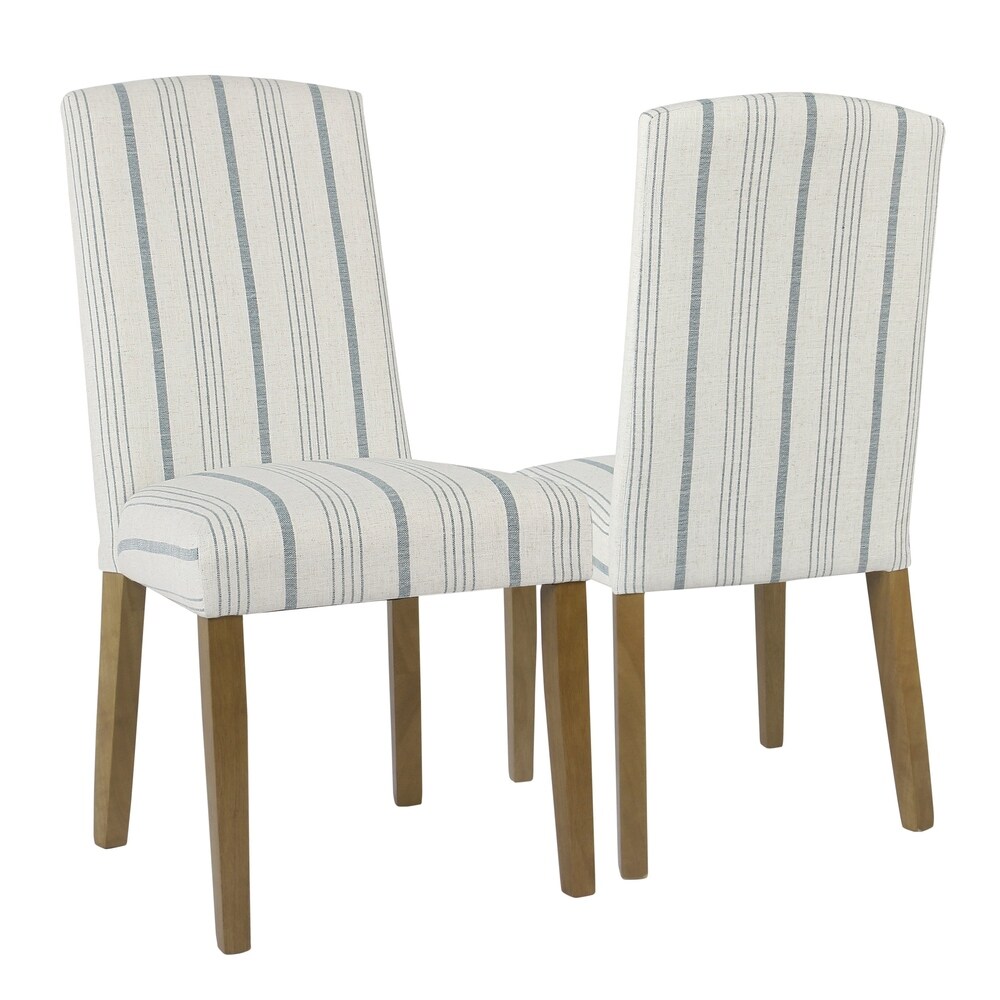 HomePop Classic Parsons Dining Chair   Blue Calypso Stripe (Set of 2)