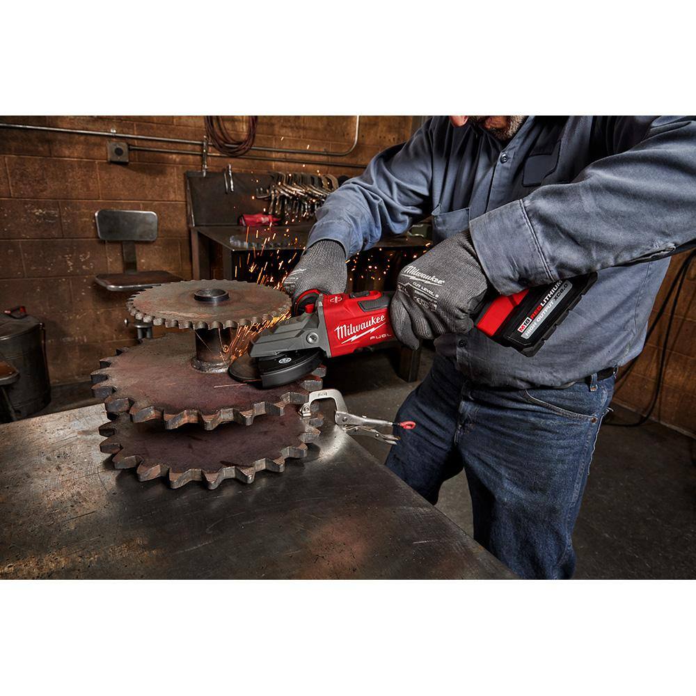 MW M18 FUEL 18-Volt Lithium-Ion Brushless Cordless 5 in. Flathead Braking Grinder with 8.0 Ah Battery and Charger 2887-20-48-59-1880