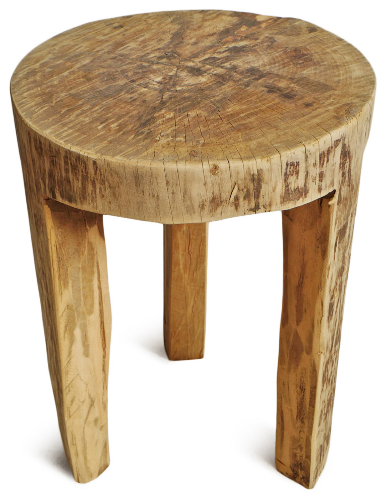 Rustic Naga Three Leg Wood Table 3   Rustic   Side Tables And End Tables   by Design Mix Furniture  Houzz