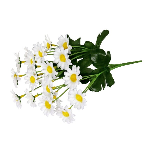 Set of 8 White Artificial Delicate Mini Daisy Flower Stem Bush Bouquet 13in