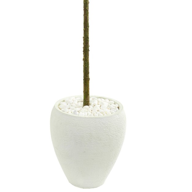 Artificial Fiddle Leaf Tree In Planter White - Nearly Natural