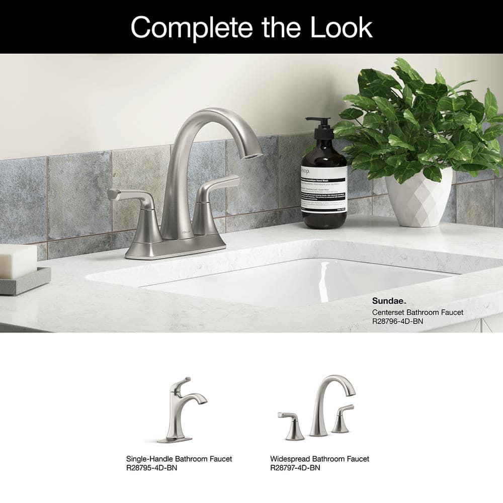 KOHLER Sundae 4 in Centerset 2Handles Bathroom Faucet in Vibrant Brushed Nickel