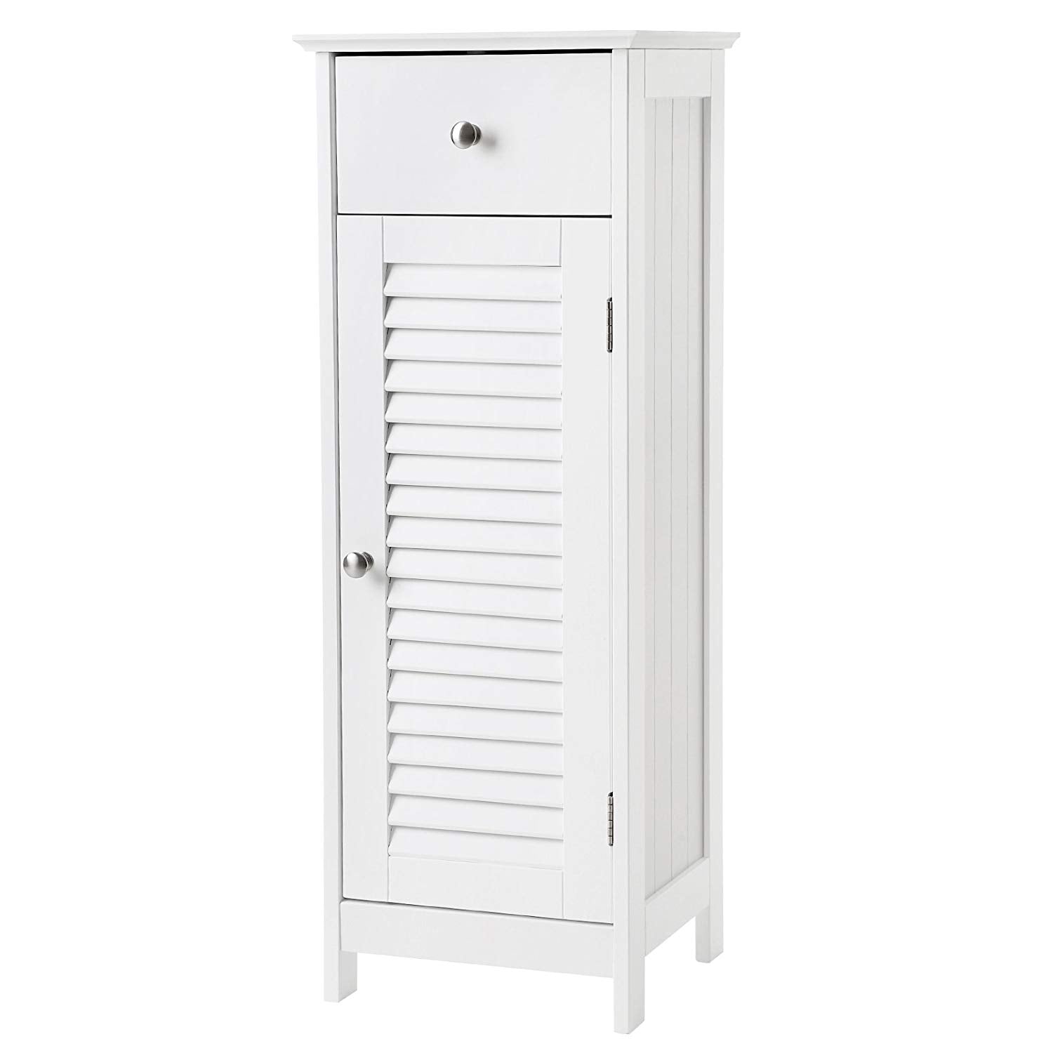 Zimtown Cabinet Bedroom Storage Floor  Bathroom Organizer Towel Shelves white