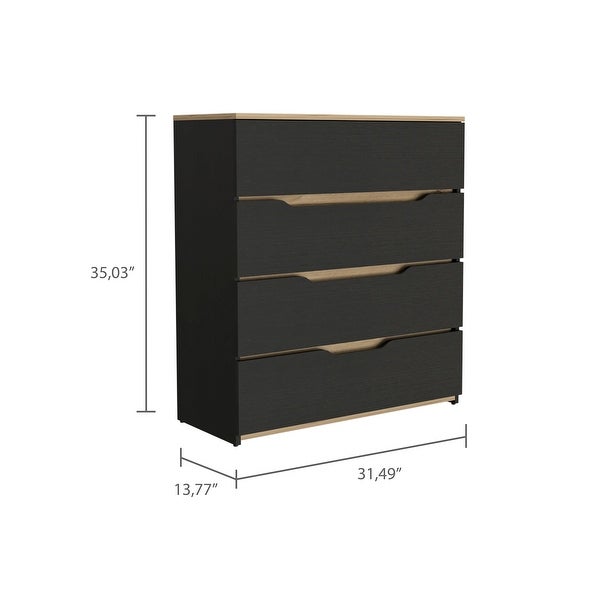 Contemporary Style 4-Drawers Dresser Chests for Bedroom， Superior Top， Modern Storage Dressers Organizer for Living Room - - 37828349