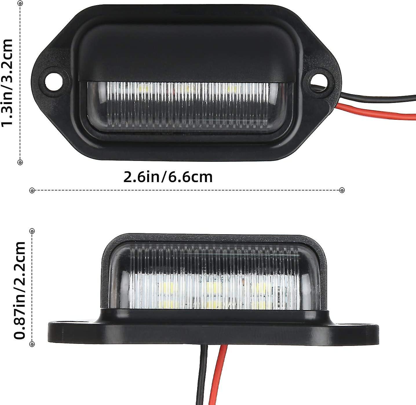 2pcs Led License Plate Light Waterproof 6 Smd Led Tail Lights License Plate Lamp For 12v/ 24v