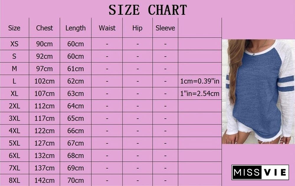 XS-8XL Autumn and Winter Tops Plus Size Fashion Clothes Women's Casual Loose T-shirts Striped Blouses Ladies O-neck Block Color Cotton Pullover Sweatshirts Long Sleeve Tee Shirts