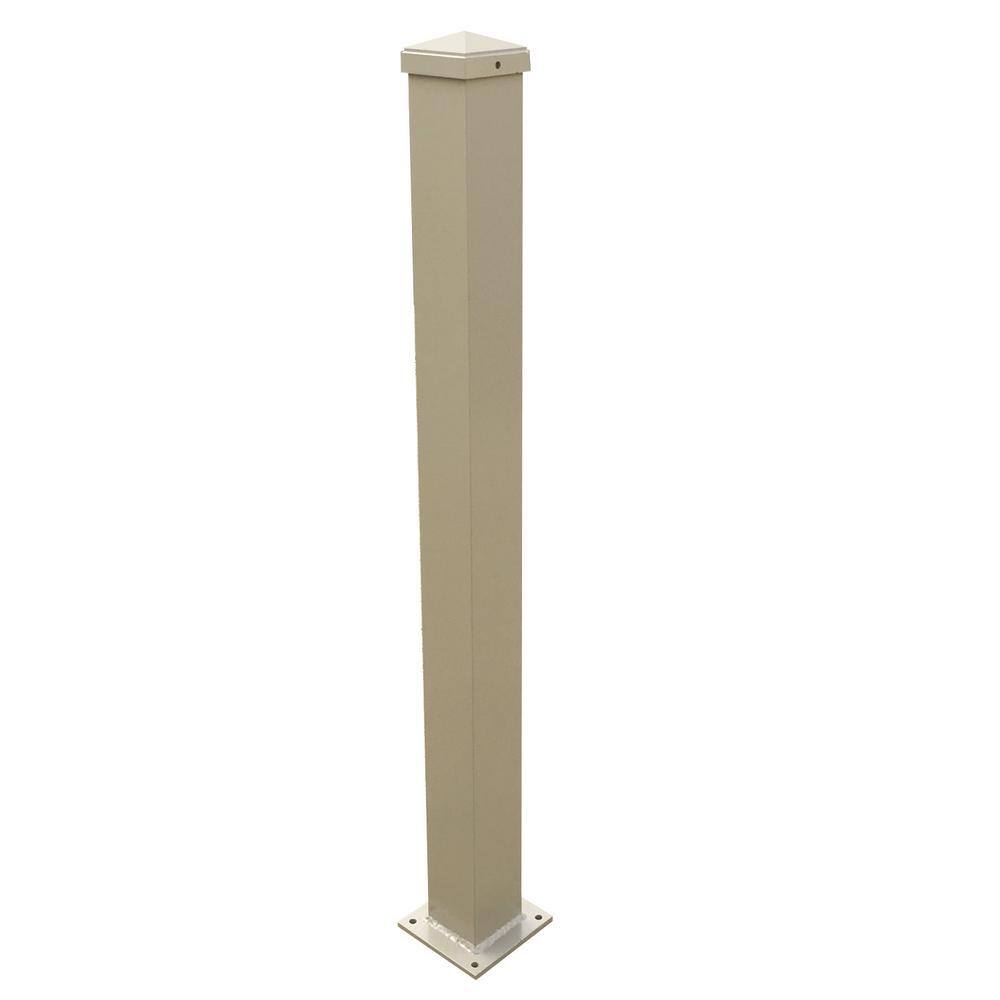 EZ Handrail 3 in. x 3 in. x 44 in. Clay Aluminum Post with Welded Base EZPCDT-W