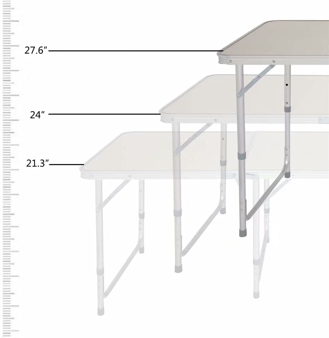 [2 DAY Delivery] 4ft Plastic Folding Table， Indoor Outdoor Heavy Duty Portable w/ Handle， Lock for Picnic， Camping