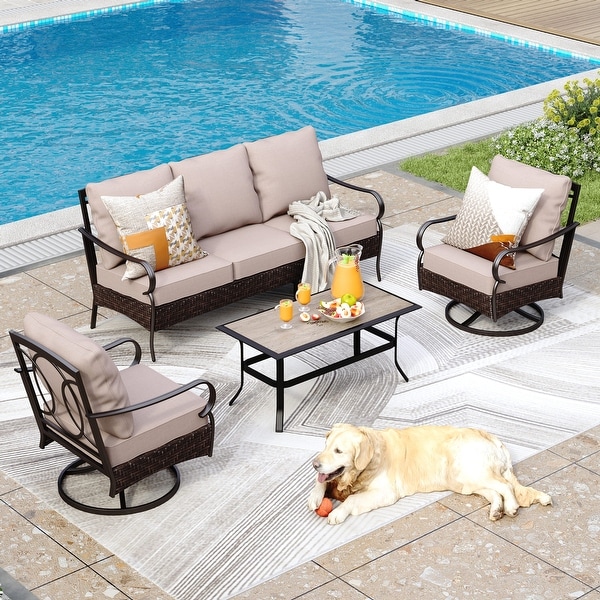 MAISON ARTS Extra Large 6 PCS Outdoor Patio Furniture Set