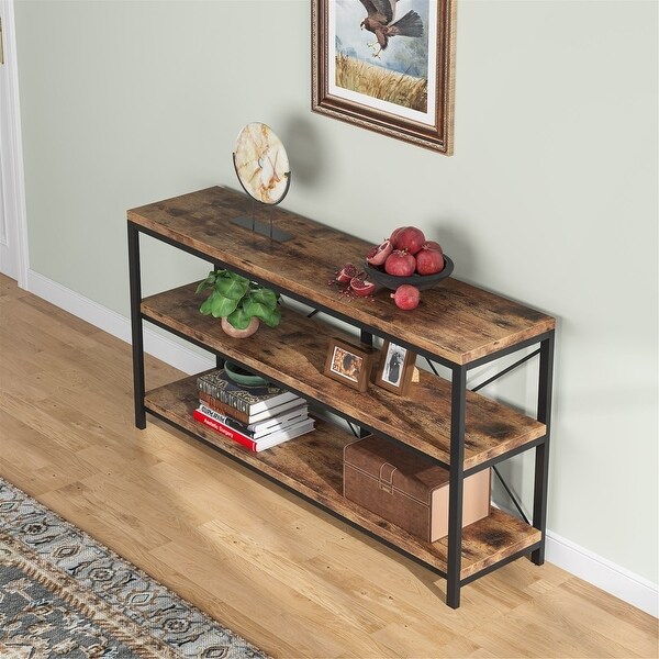 Sofa Console Table， 3 Tiers TV Console Stand， Entryway Table