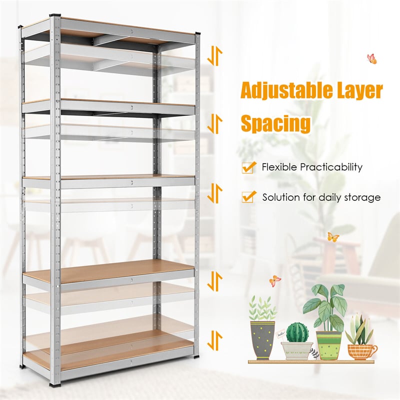 5 Tier Metal Garage Shelving for Storage Heavy Duty Garage Organization Adjustable Tool Utility Rack