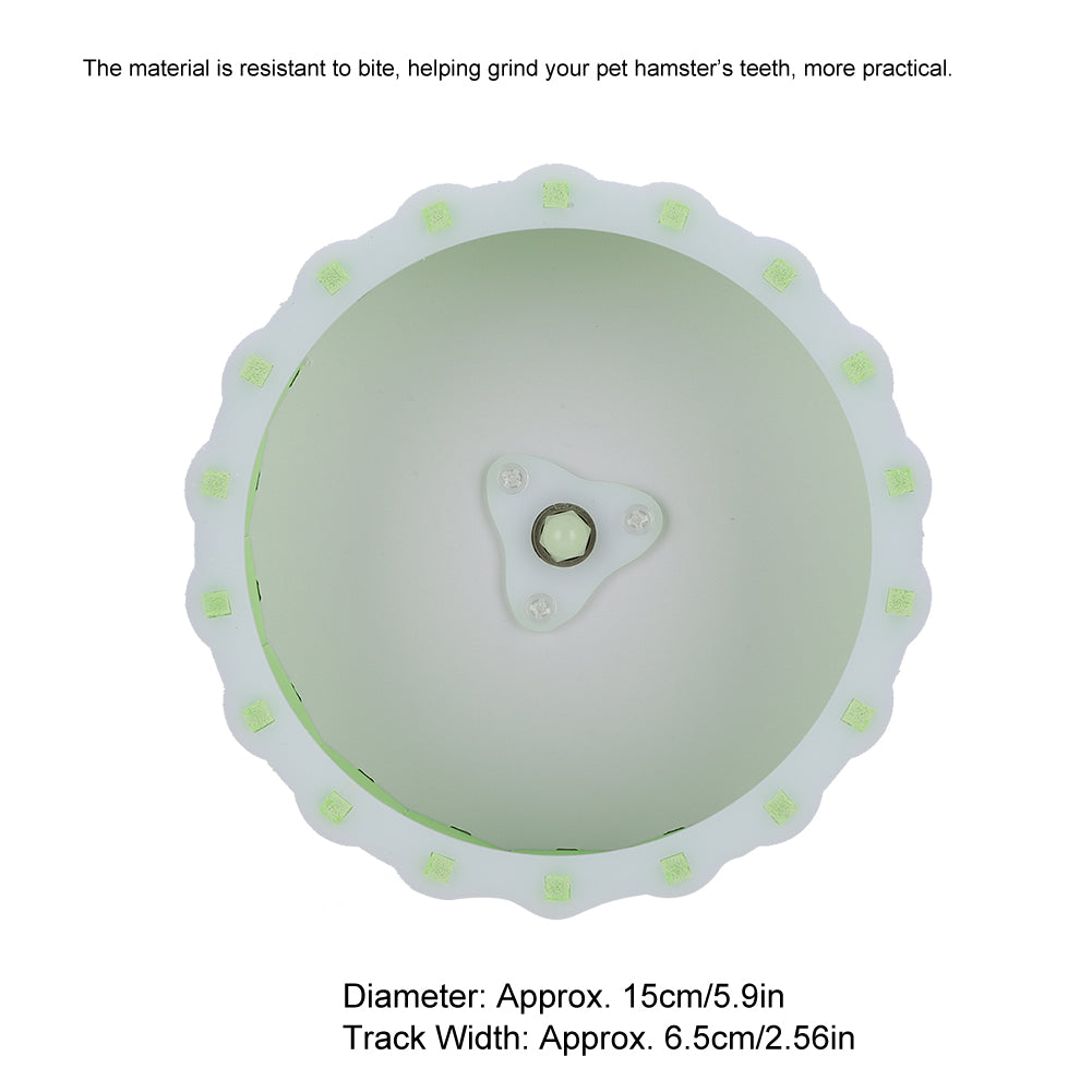 Wood-plastic Board 15cm/5.9in Hamster Toy， Hamster Wheel， Silent Yellow Squirrels Guinea Pigs For Hamster Totoro Green