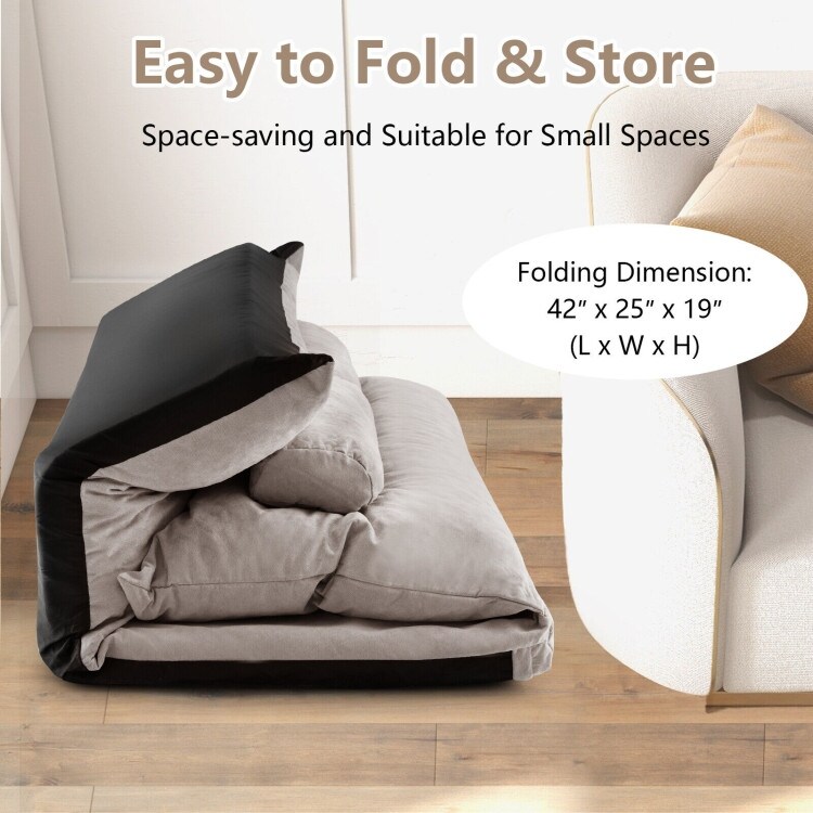 Adjustable Floor Sofa Bed with 2 Lumbar Pillows   71\