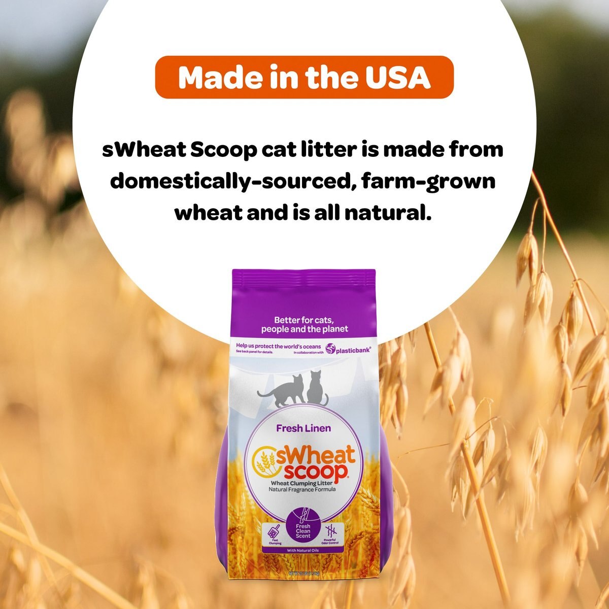 sWheat Scoop Fresh Linen Clumping Cat Litter