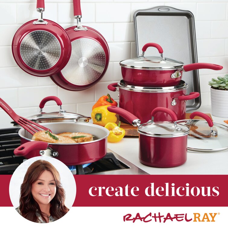 Rachael Ray Create Delicious Aluminum Nonstick Cookware Set, 13-Piece