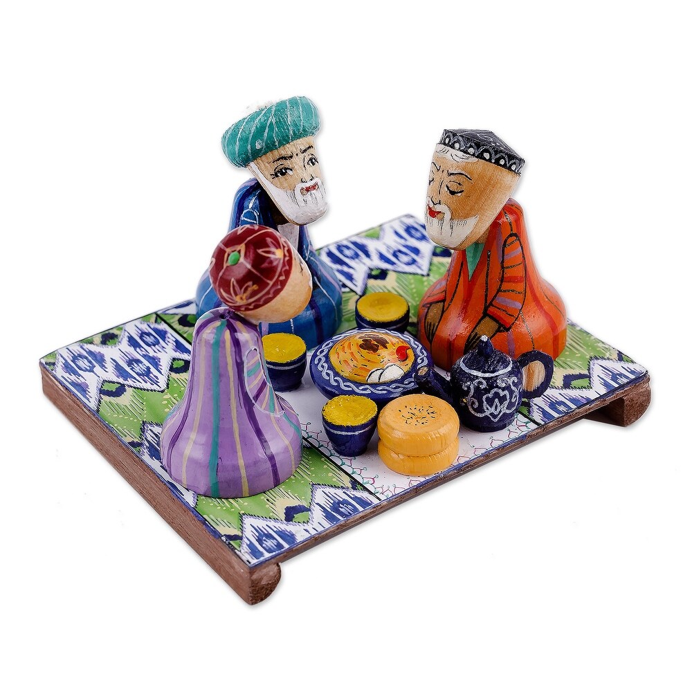 Novica Handmade Sage Gathering Wood Sculpture