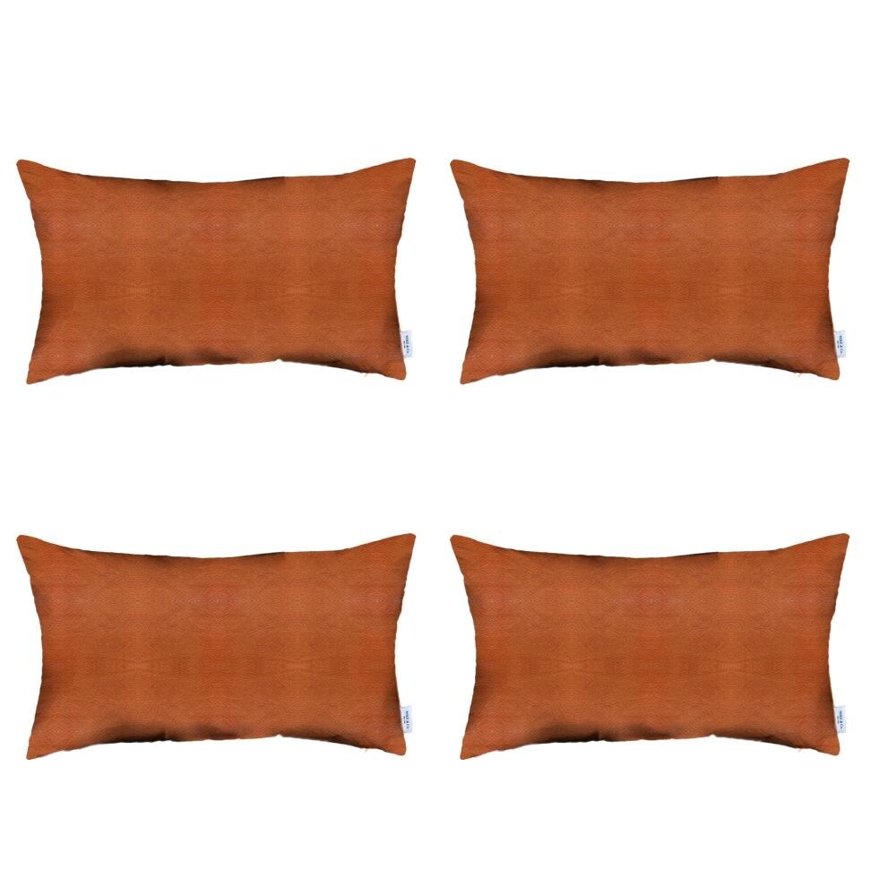 Decorative Faux Leather Square Throw Pillow Cover (Set of 4)