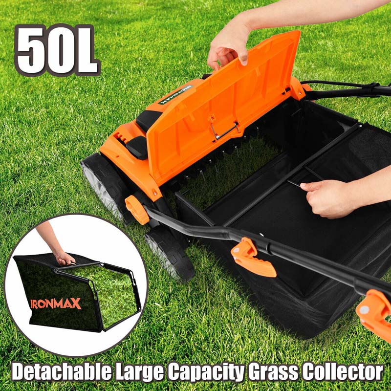 2-in-1 Electric Lawn Dethatcher & Scarifier with Folding Handle, 13 Amp 15