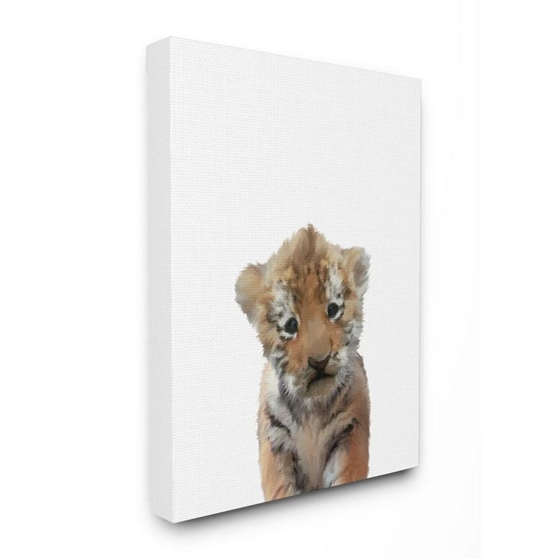 Stupell Home Decor 'Baby Tiger Animal Kids Painting' Framed Giclee Texturized Art