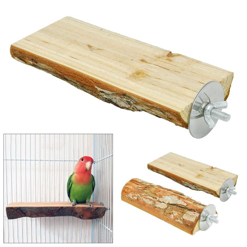 Natural Wood Bird Perch Stand， Hanging Multi Branch Perch Platform for Parrots， Parakeets Cockatiels， Conures， Macaws， Love Birds