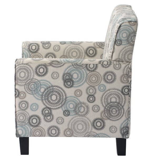 Linen Upholstered Accent Armchair with Tapered Solid Wood Legs and Square Arm