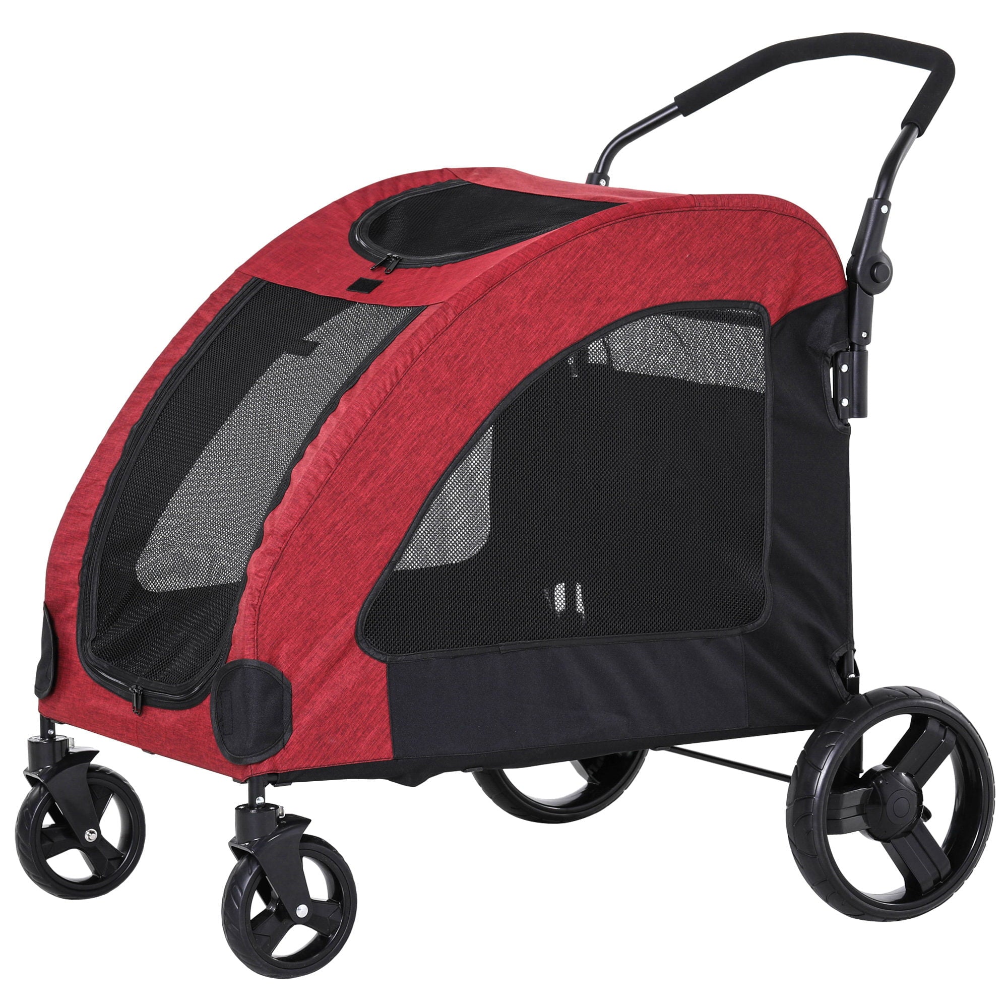 PawHut Pet Stroller Universal Wheel Medium Size Dogs Red