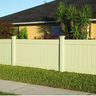 Veranda Linden 5 ft. H x 8 ft. W Sand Vinyl Un-Assembled Fence Panel 73014722