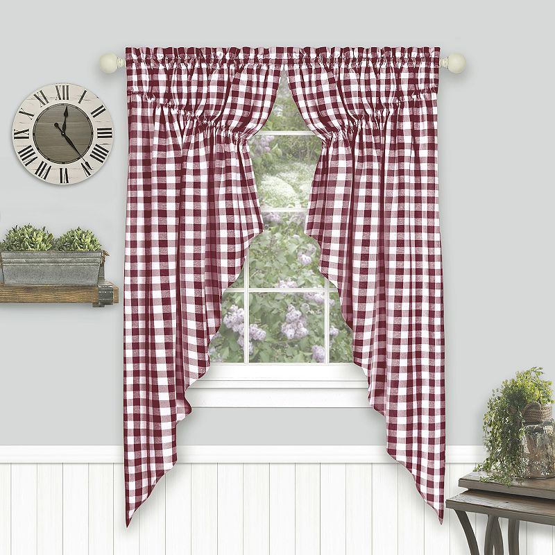 Achim 2-pack Buffalo Check Gathered Swag Window Curtain Set