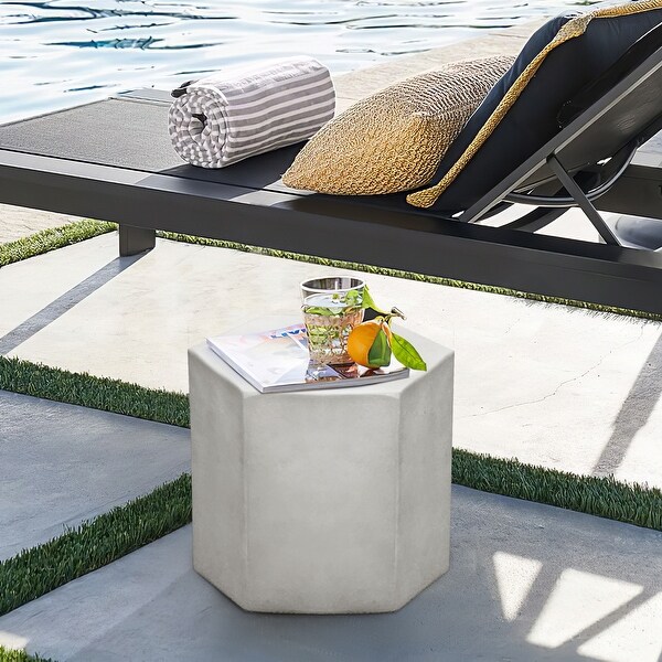 COSIEST MgO Outdoor Hexagonal End Table